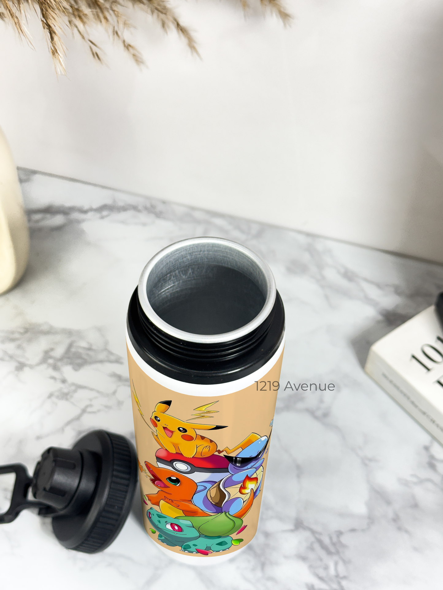 700ml Printed TANK-Sip Water Bottle | Ashy-Pokemon Print | For Office, School, Sports | Sipper Bottle with Carry Hook, Durable & Stylish