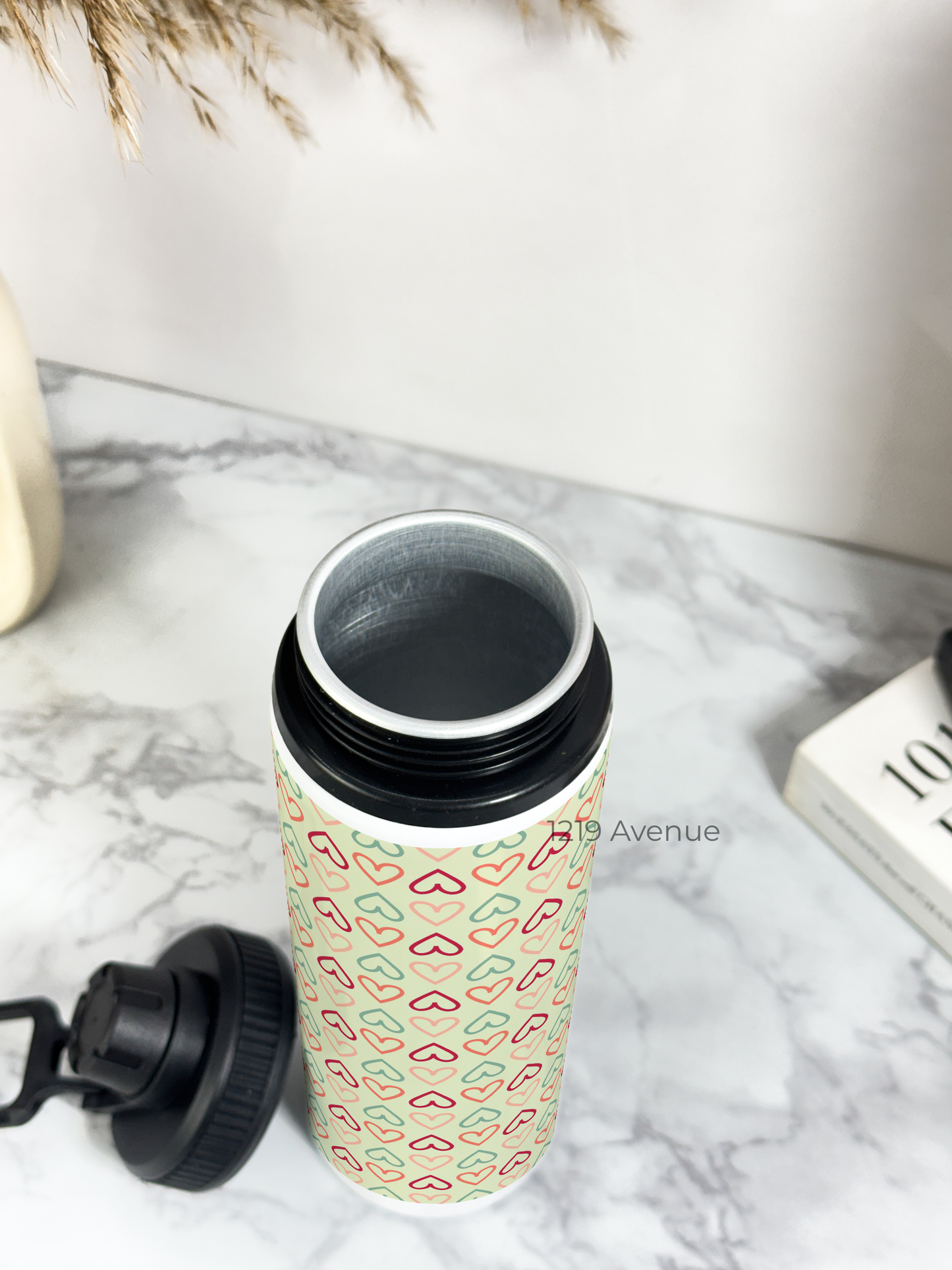 700ml Printed TANK-Sip Water Bottle | Hearts Match* Print | For Office, School, Sports | Sipper Bottle with Carry Hook, Durable & Stylish