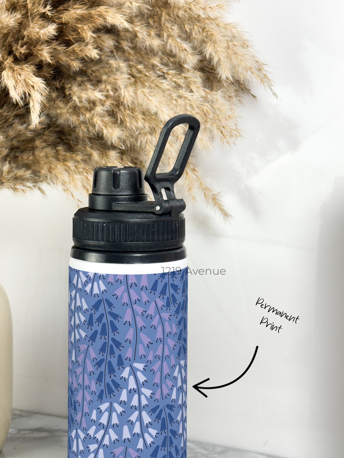 700ml Printed TANK-Sip Water Bottle | Lily Marble Print | For Office, School, Sports | Sipper Bottle with Carry Hook, Durable & Stylish