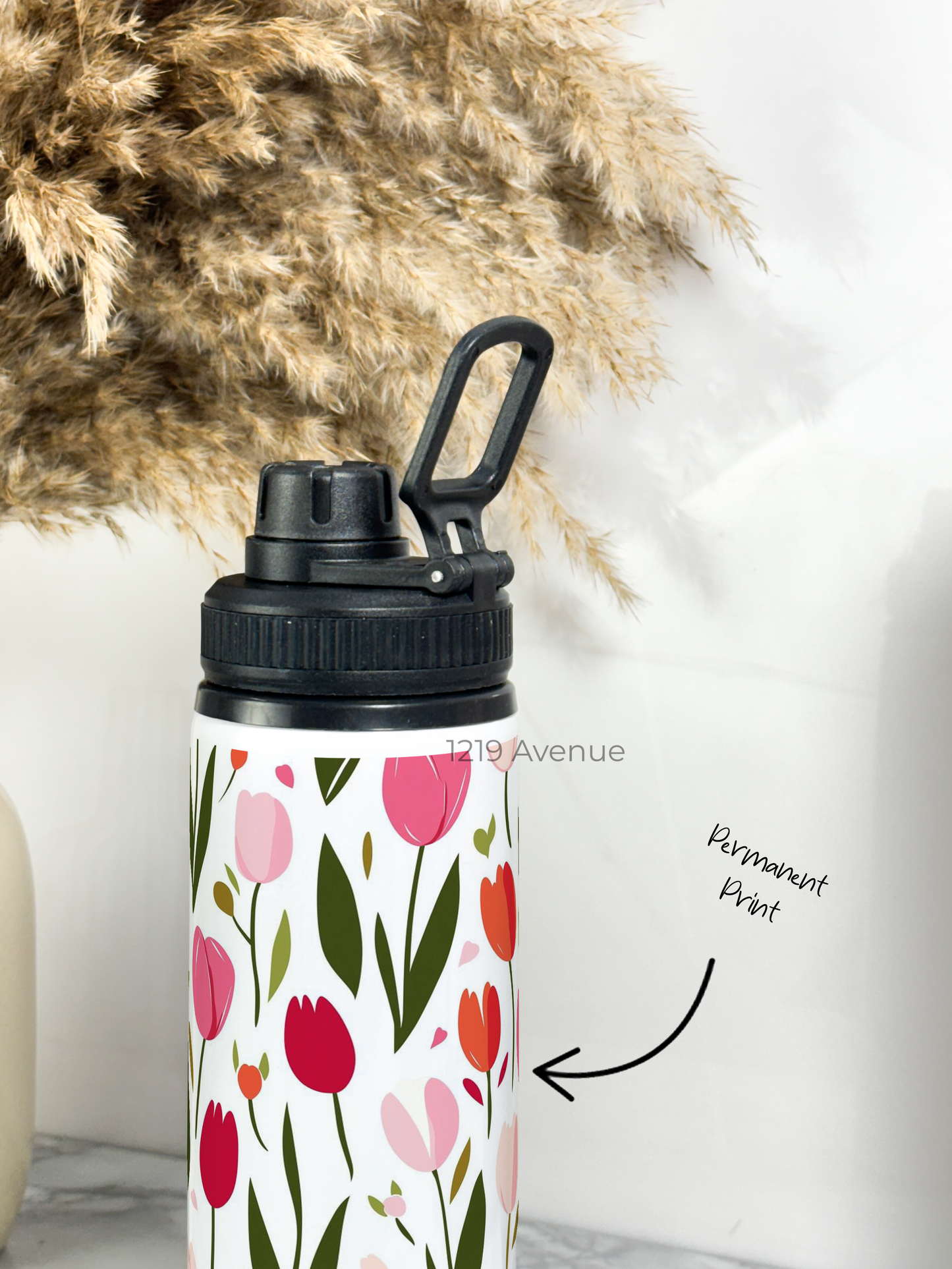700ml Printed TANK-Sip Water Bottle | Flowers In Garden Print | For Office, School, Sports | Sipper Bottle with Carry Hook, Durable & Stylish