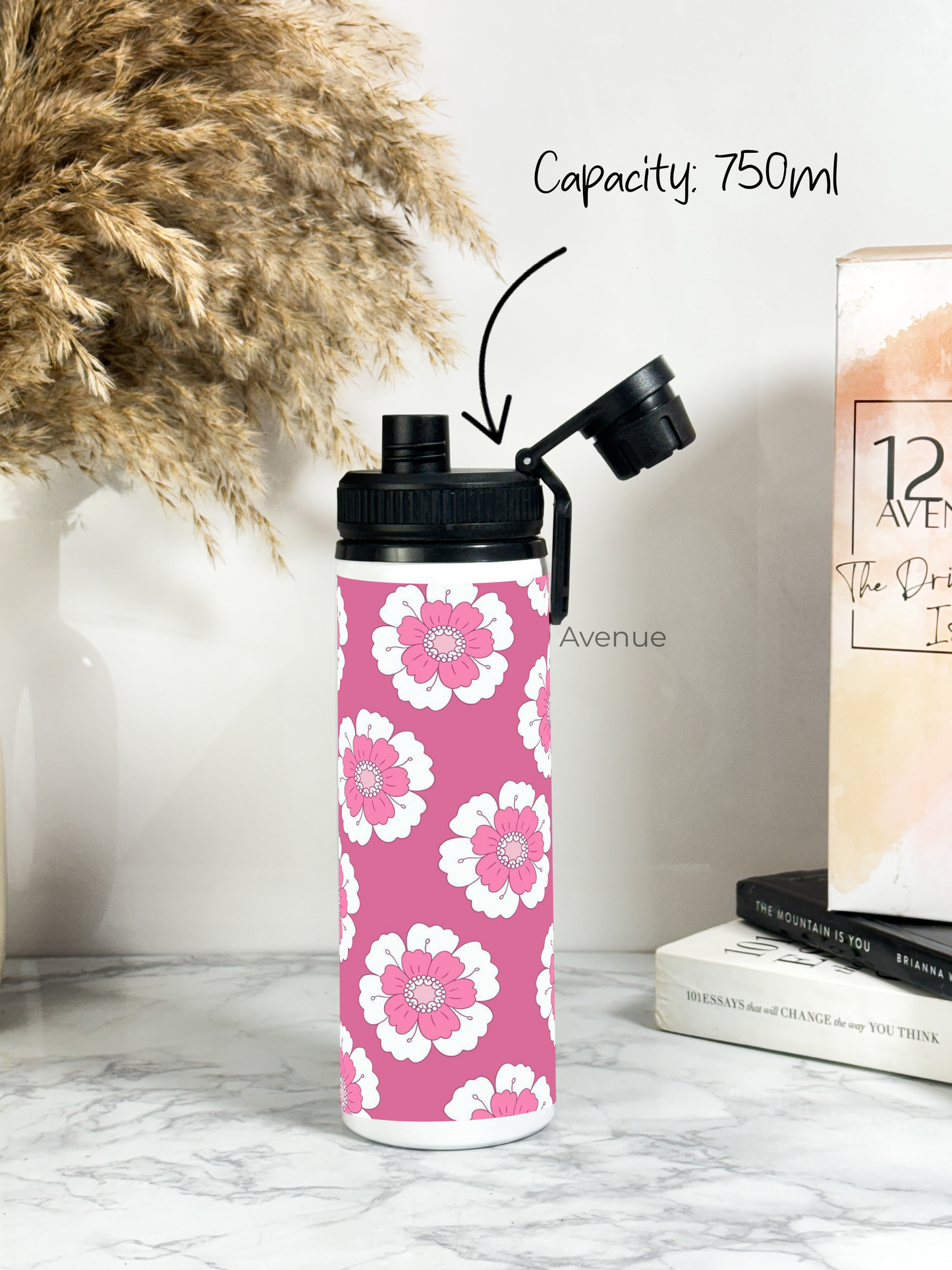 700ml Printed TANK-Sip Water Bottle | Loud Daisy* Print | For Office, School, Sports | Sipper Bottle with Carry Hook, Durable & Stylish