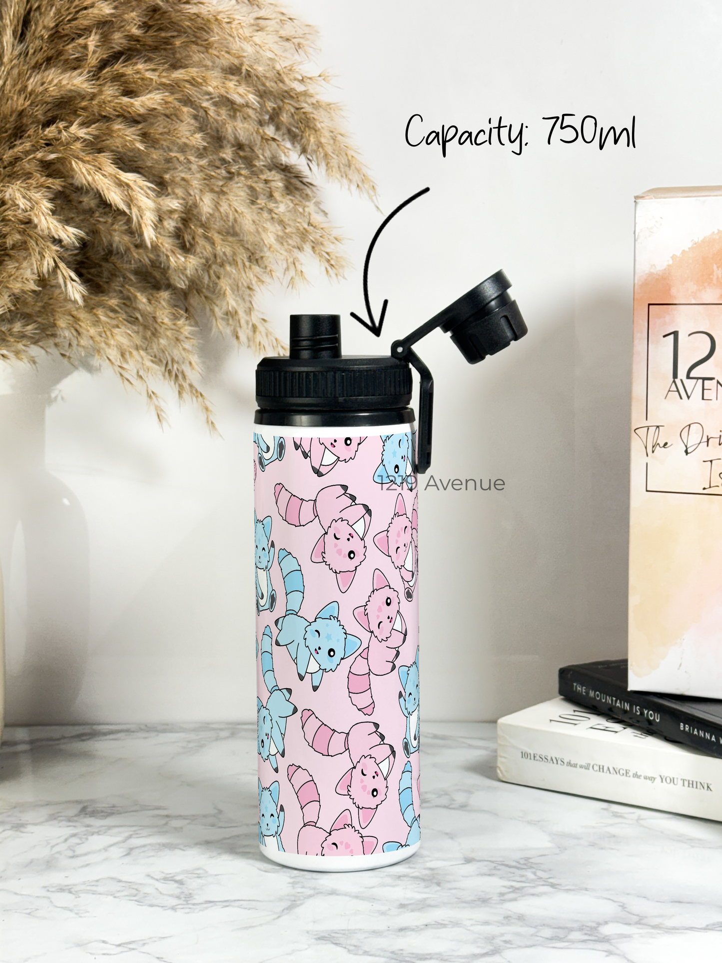 700ml Printed TANK-Sip Water Bottle | Squarrel Party Print | For Office, School, Sports | Sipper Bottle with Carry Hook, Durable & Stylish