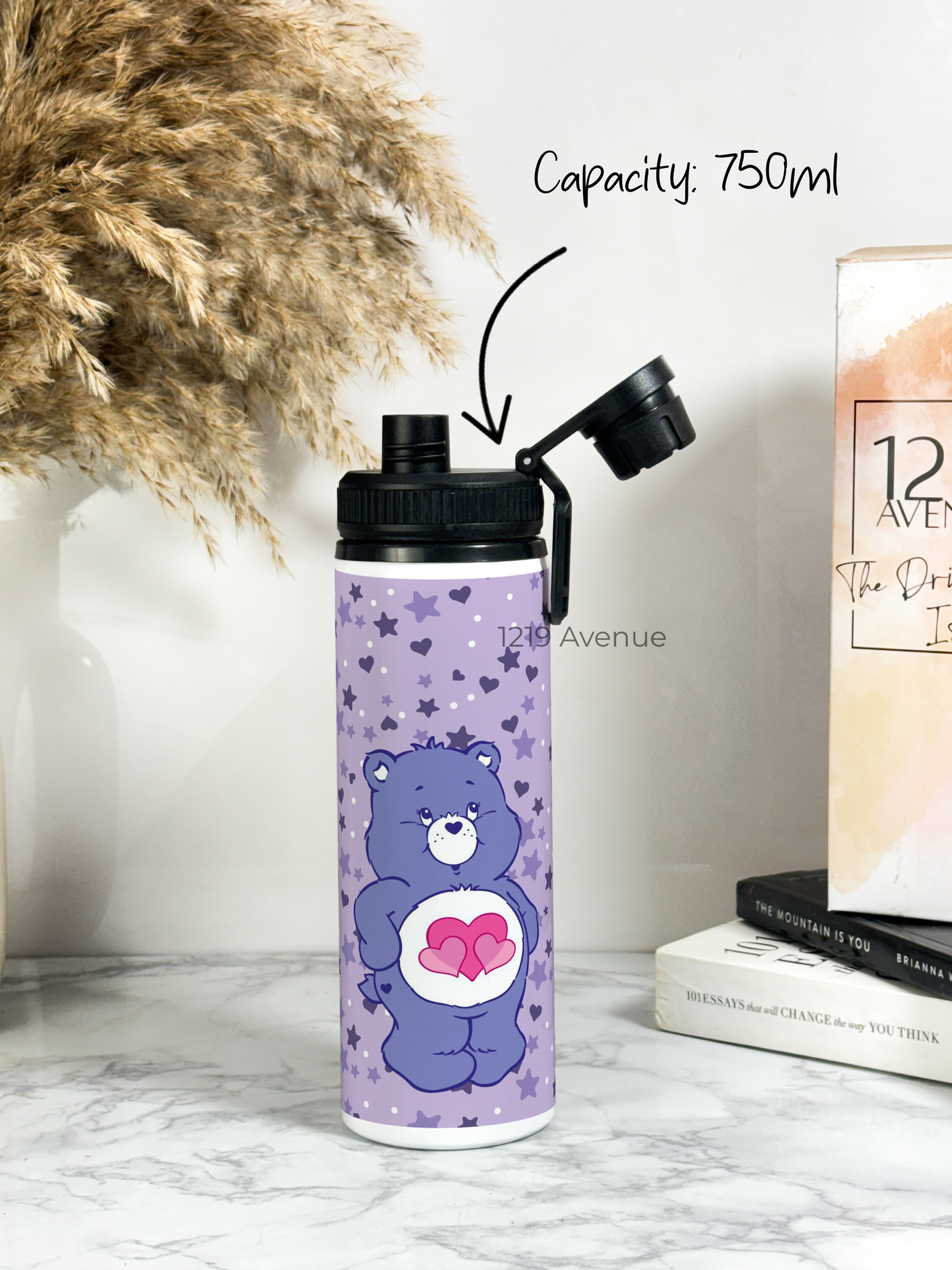 700ml Printed TANK-Sip Water Bottle | Love Ya Bear Print | For Office, School, Sports | Sipper Bottle with Carry Hook, Durable & Stylish