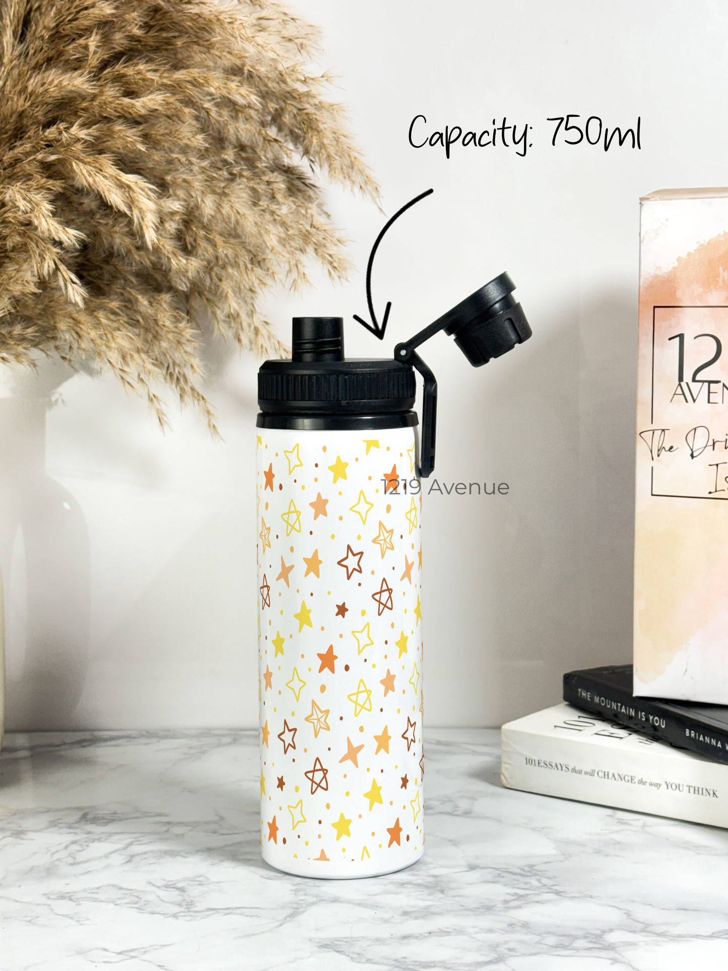 700ml Printed TANK-Sip Water Bottle | Stary Glaze Print | For Office, School, Sports | Sipper Bottle with Carry Hook, Durable & Stylish