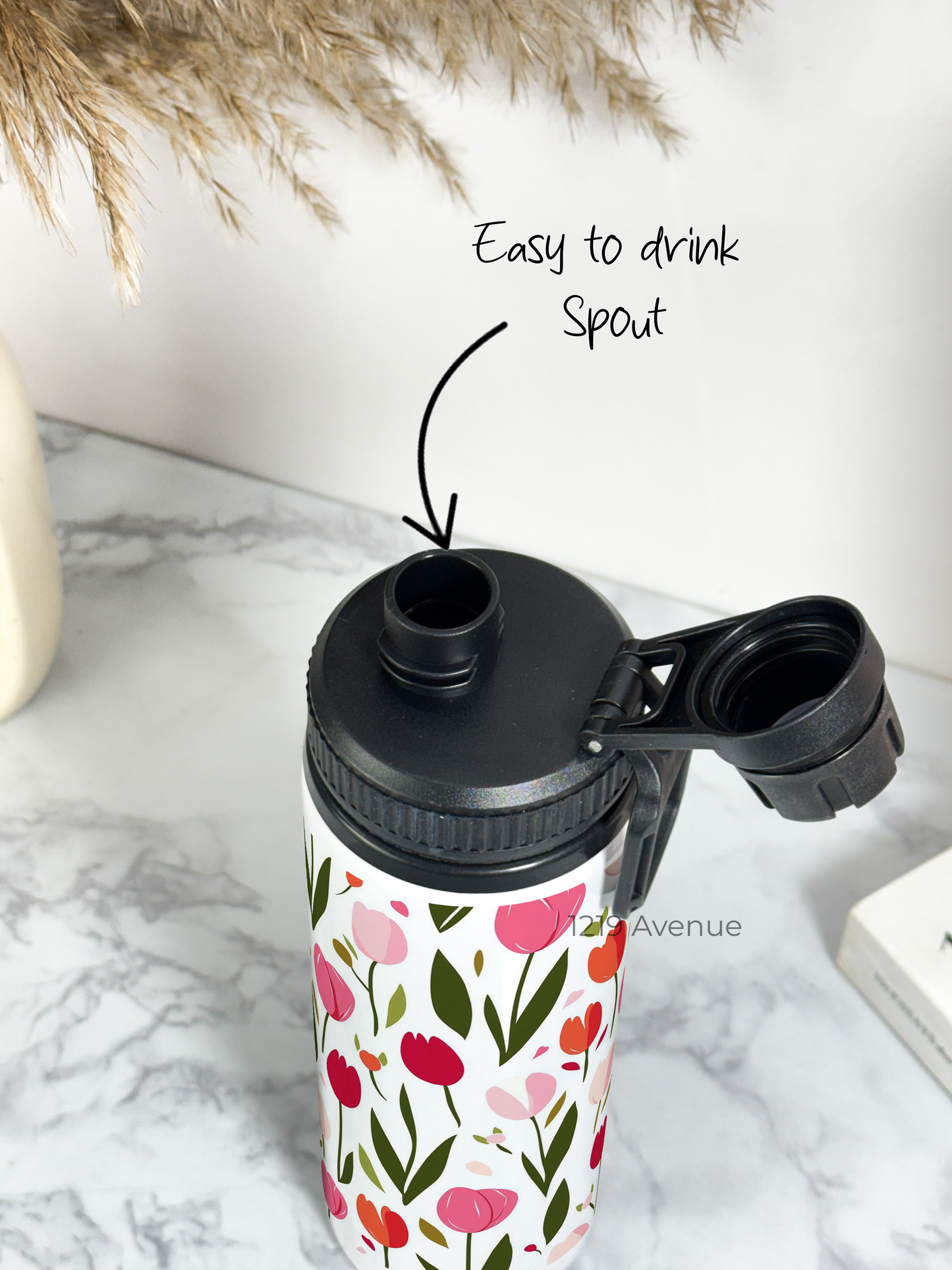 700ml Printed TANK-Sip Water Bottle | Flowers In Garden Print | For Office, School, Sports | Sipper Bottle with Carry Hook, Durable & Stylish
