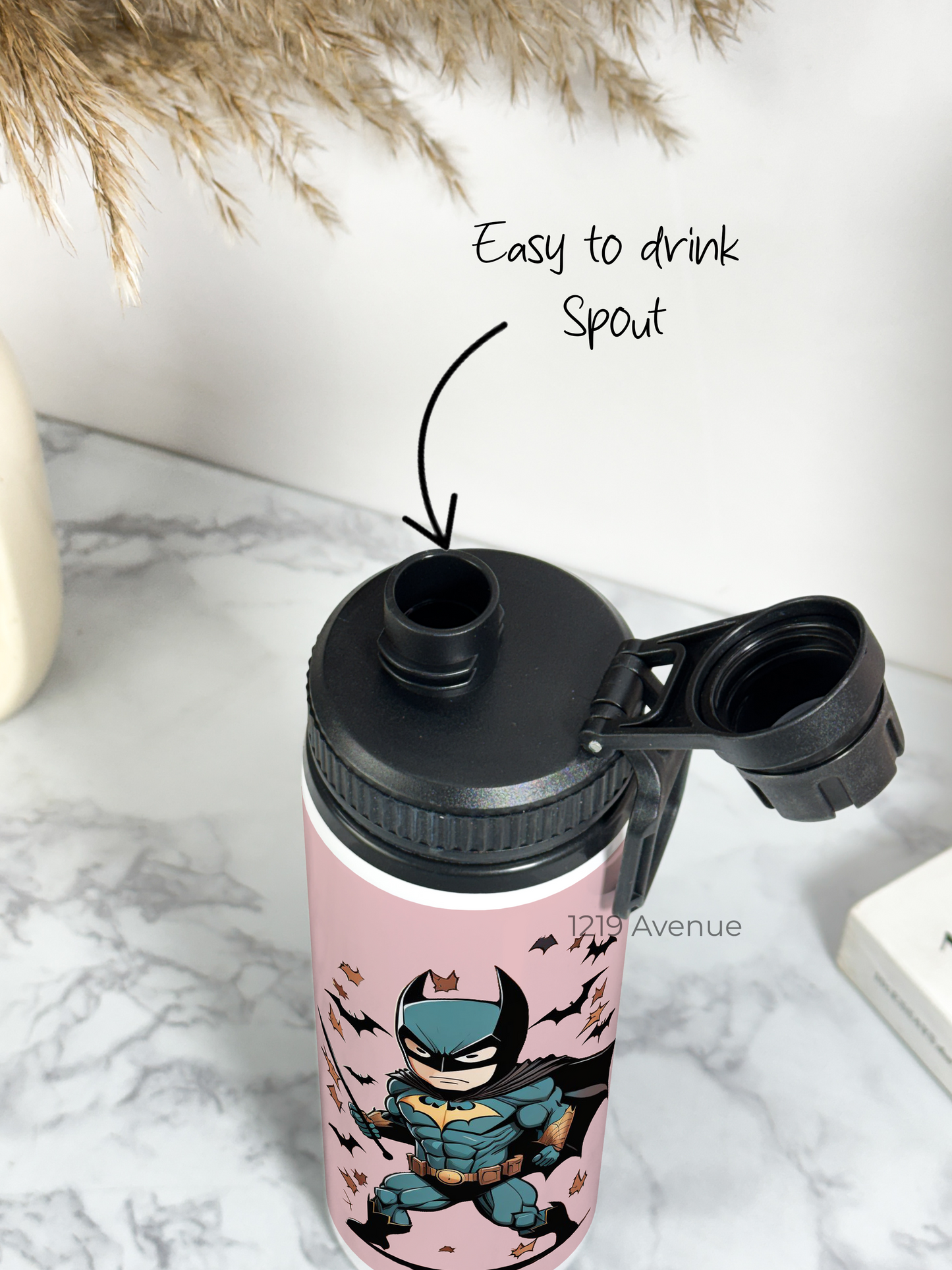 700ml Printed TANK-Sip Water Bottle | Get Him Bat-Man Print | For Office, School, Sports | Sipper Bottle with Carry Hook, Durable & Stylish