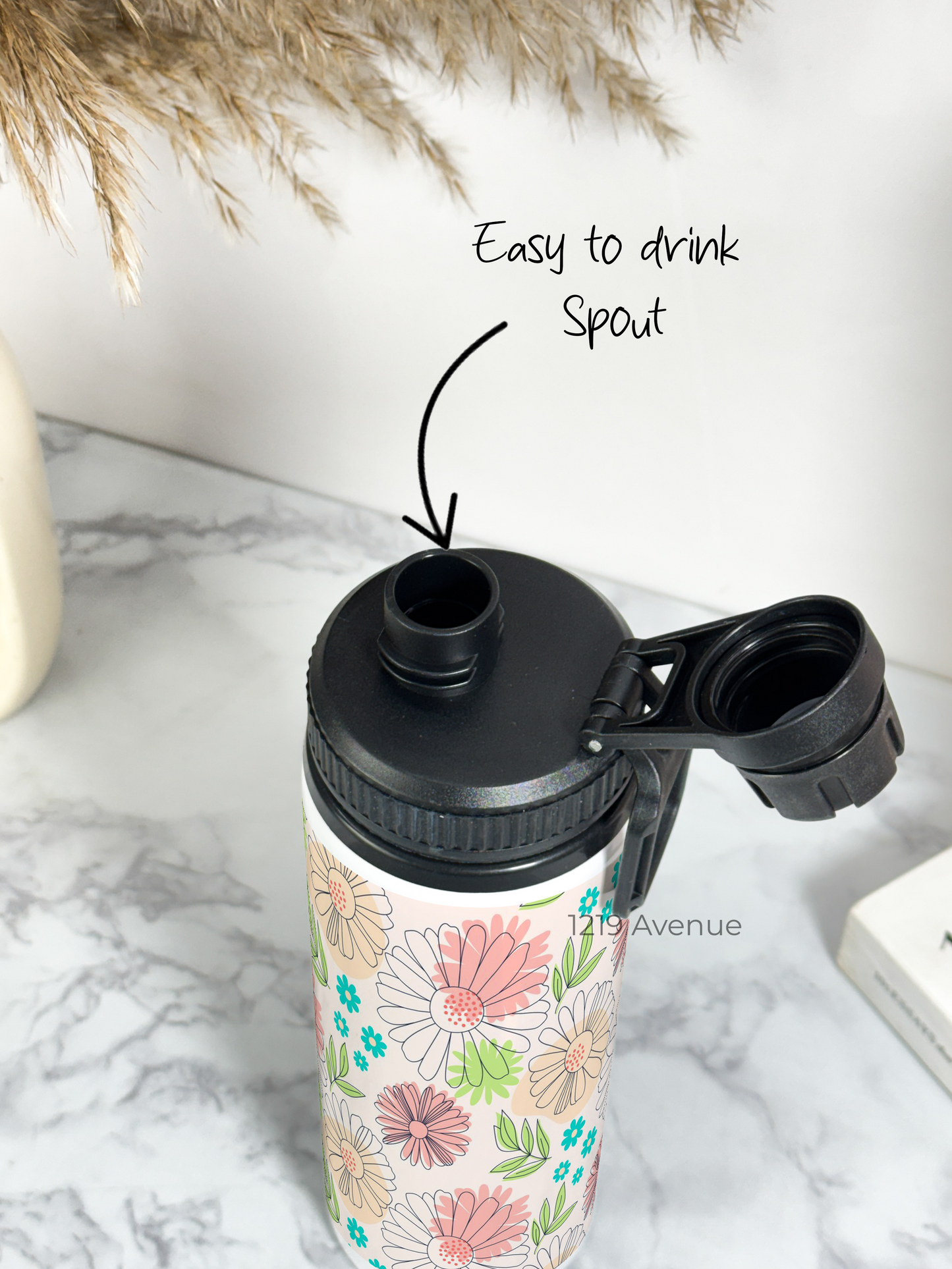 700ml Printed TANK-Sip Water Bottle | Floral Magic Print | For Office, School, Sports | Sipper Bottle with Carry Hook, Durable & Stylish