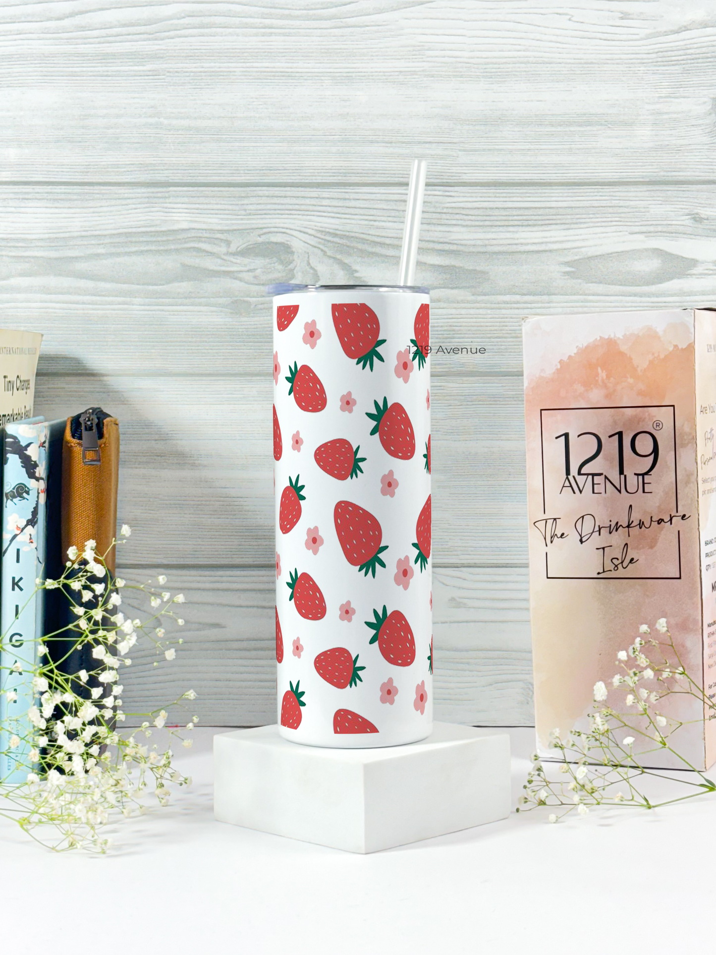 Colossal Tumbler 700ML with Straw | Berry Much Print |Double Walled Insulated Tumbler 7-8 hrs