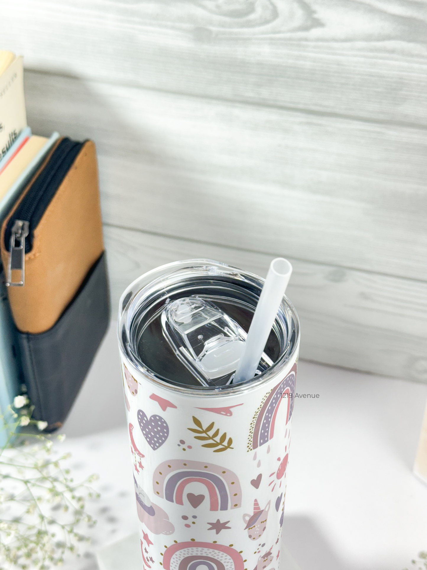 Colossal Tumbler 750ML with straw | Dreamy Unicorn Print |Double Walled Insulated Tumbler