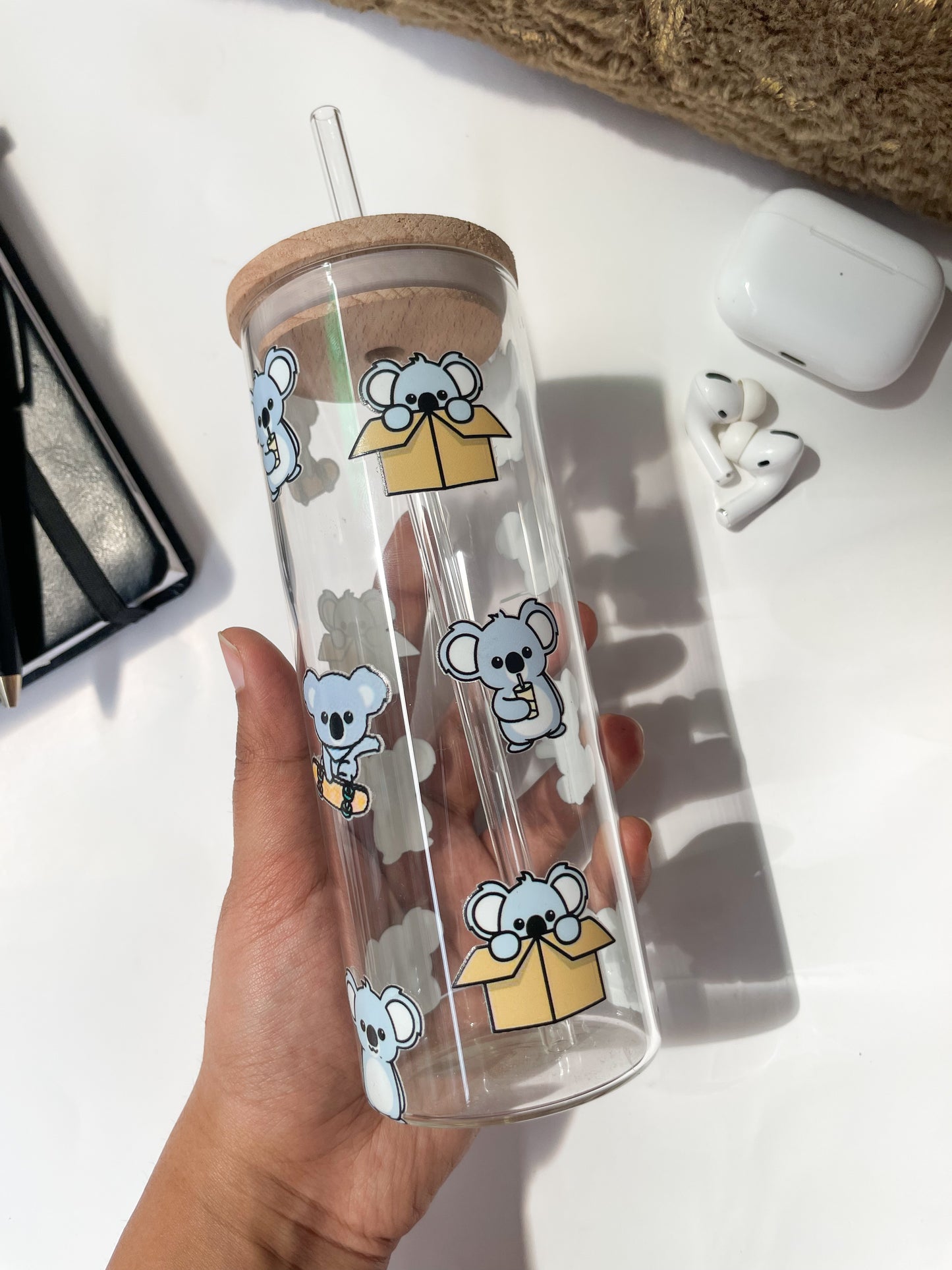 Grande Sipper 650ml| Koala"s Print| 22 oz Coffee Tumbler with Straw and Lid
