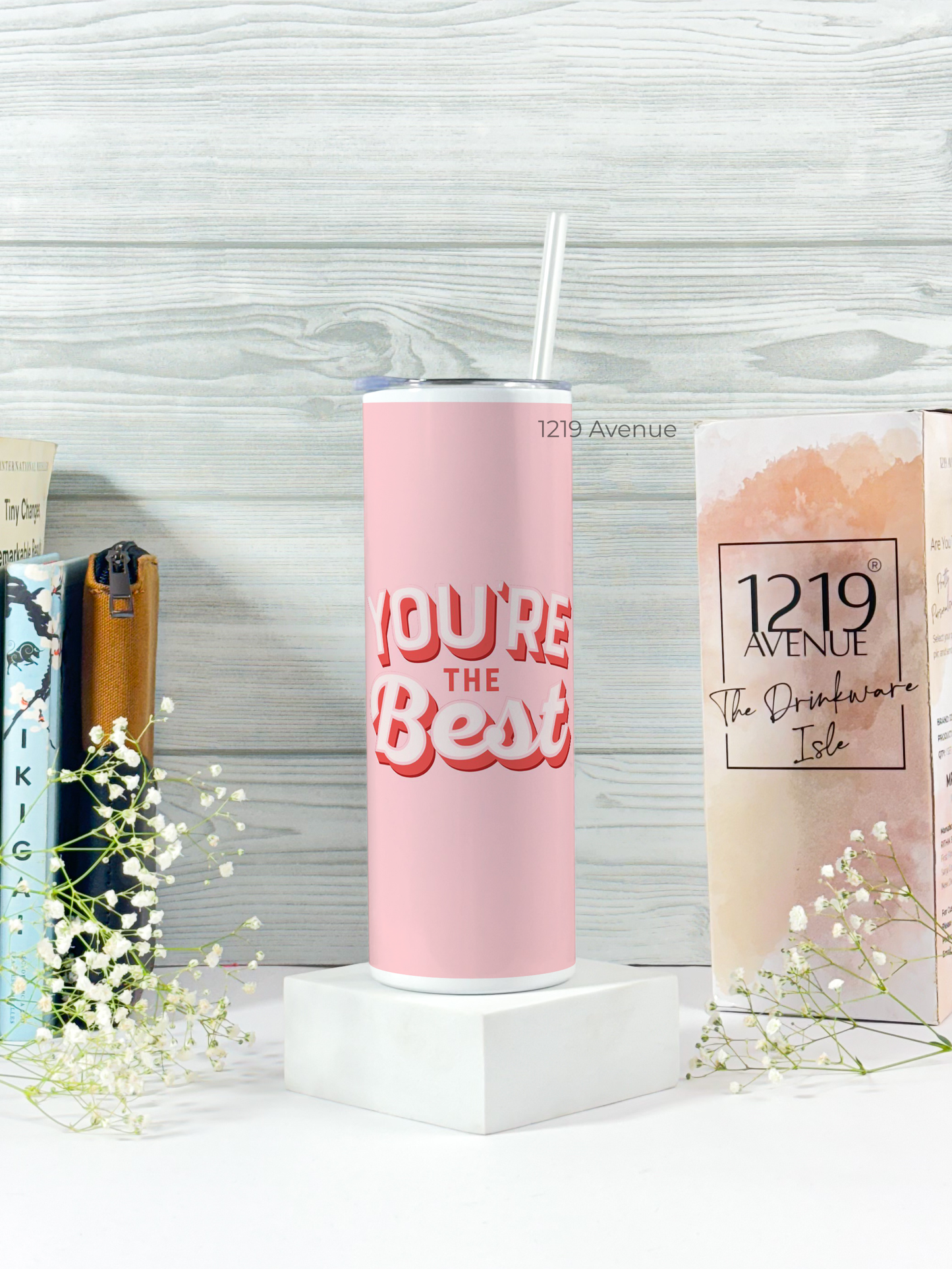 Colossal Tumbler 700ML with Silicon Straw | You Are The Best Print |Double Walled Insulated Tumbler 7-8 hrs