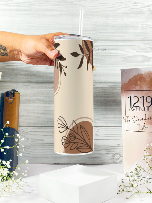Colossal Tumbler 700ML with Straw| Artisan Vibes Print |Double Walled Insulated Tumbler 7-8 hrs