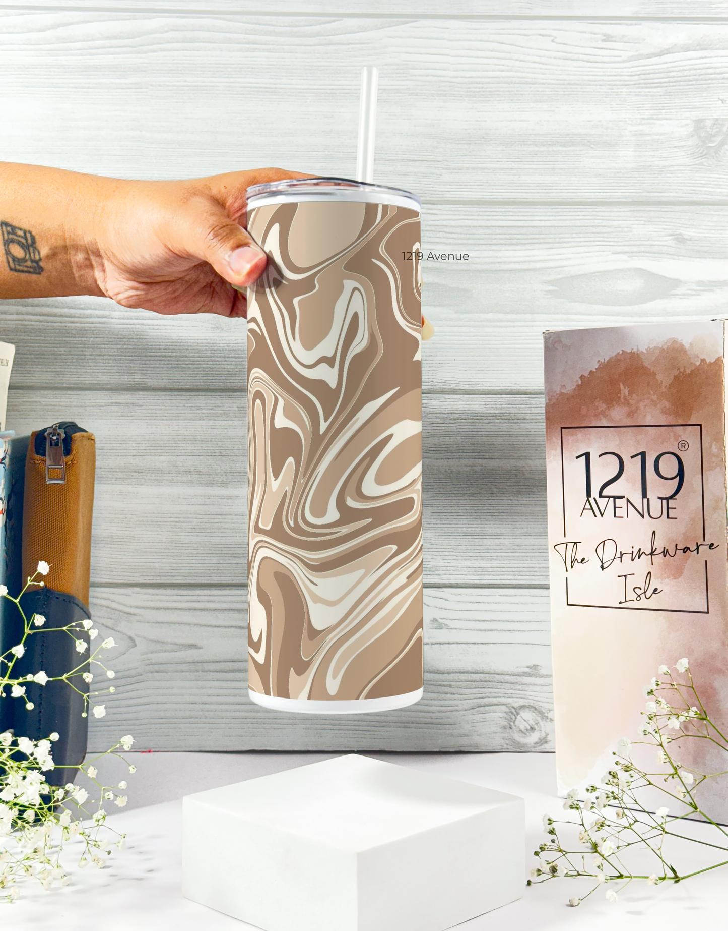 Colossal Tumbler 750ML with straw | Brown Baddie Print |Double Walled Insulated Tumbler