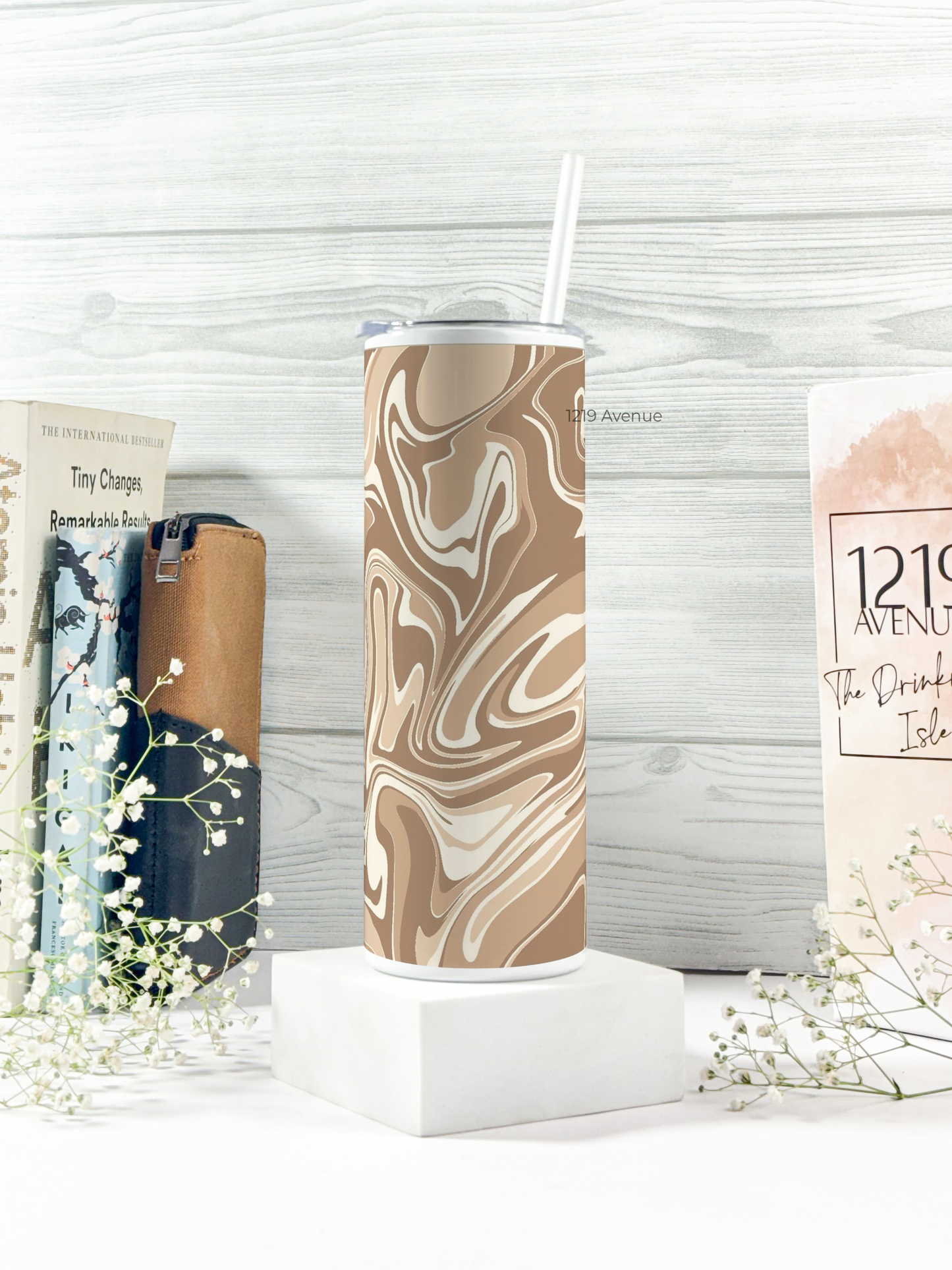 Colossal Tumbler 750ML with straw | Brown Baddie Print |Double Walled Insulated Tumbler