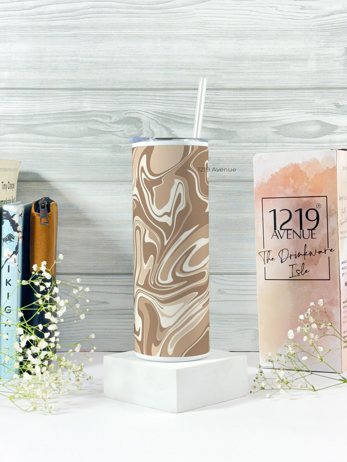Colossal Tumbler 750ML with straw | Brown Baddie Print |Double Walled Insulated Tumbler