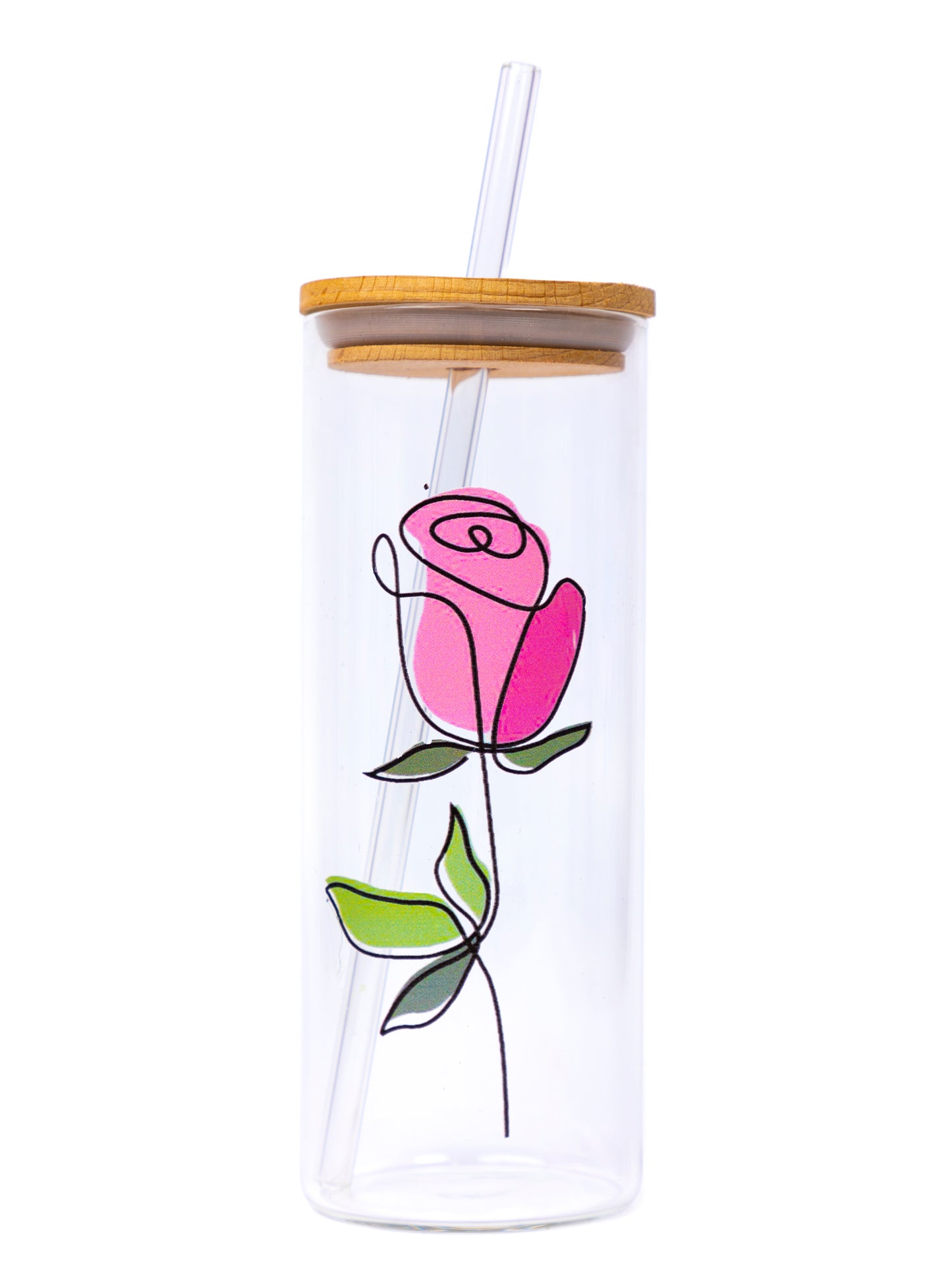 Grande Sipper 650ml| Minimalistic Rose Print| 22 oz Coffee Tumbler with Straw and Lid