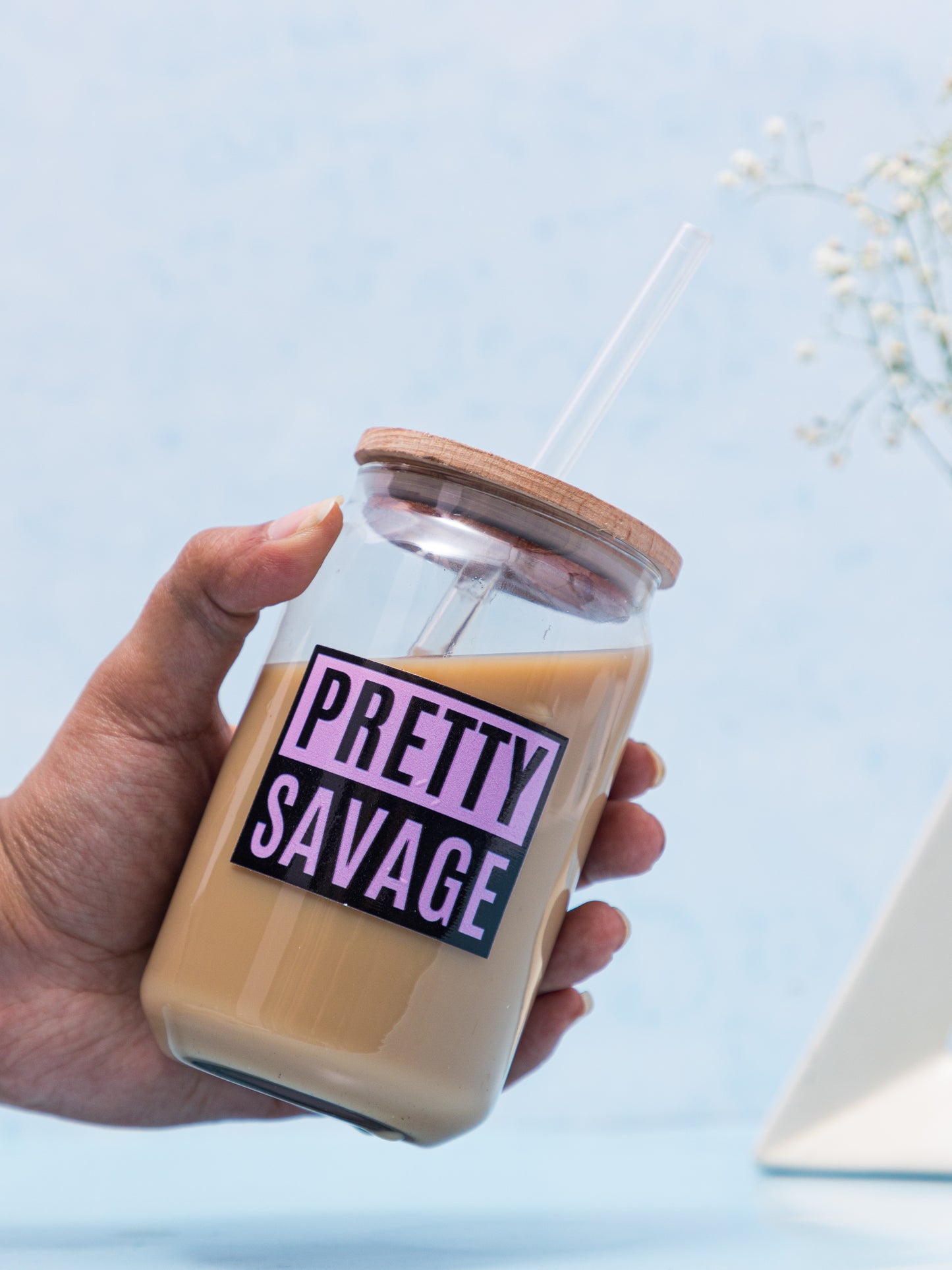 Can Shaped Sipper 500ml| Pretty Savage Print | 18oz Can Tumbler with lid, straw and coaster.