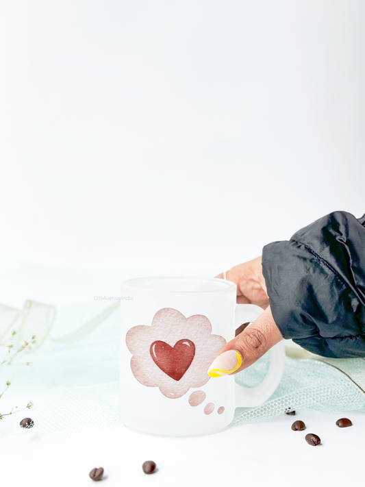 Frosted Mug 350ml | Thinkin bout love Print | Pocket Picks Mugs