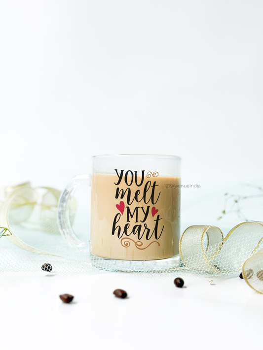 Clear Mug 350ml | Melt My Heart Permanent Print | Pocket Picks Mugs | Heartstrings