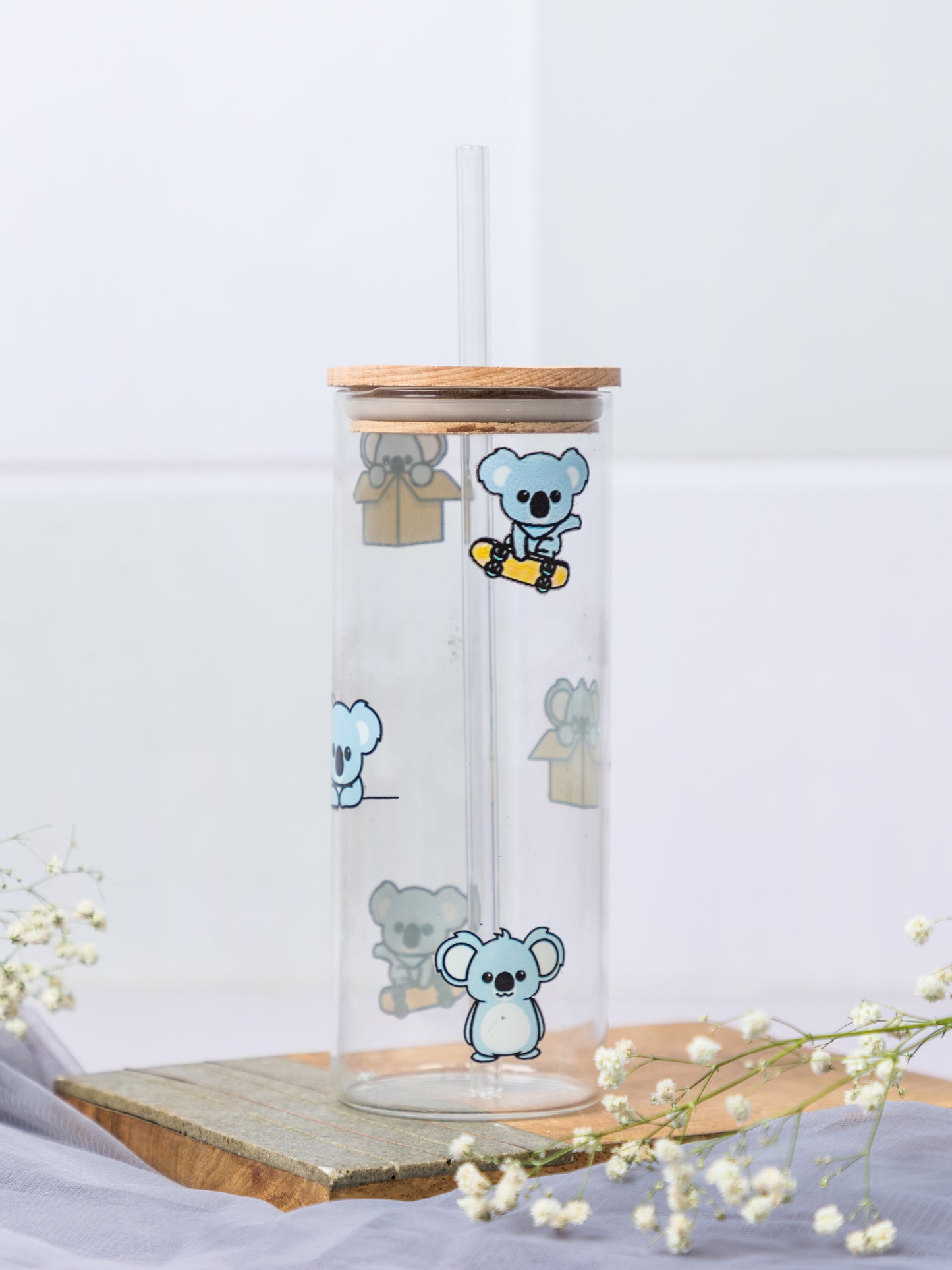 Grande Sipper 650ml| Koala"s Print| 22 oz Coffee Tumbler with Straw and Lid