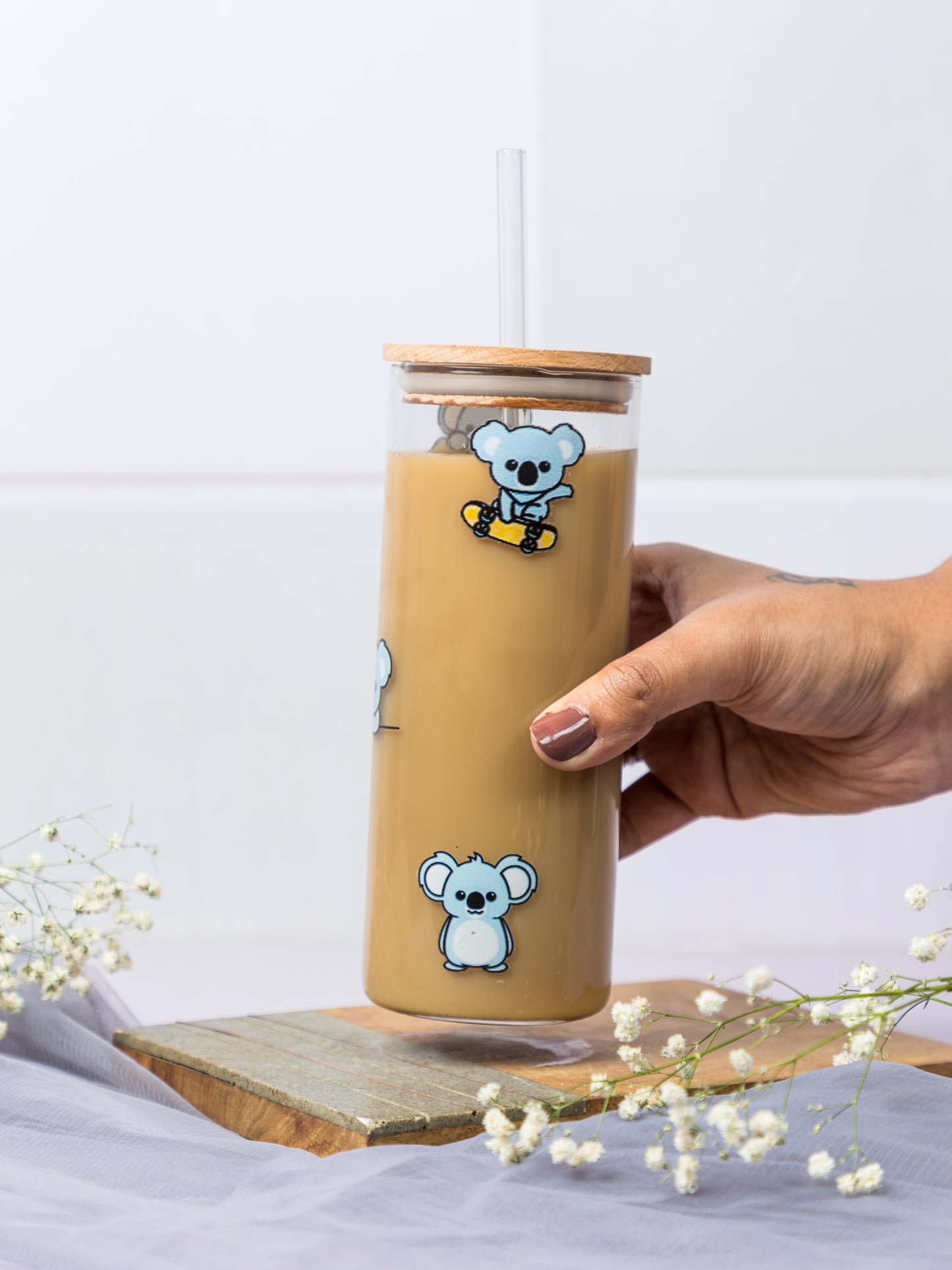 Grande Sipper 650ml| Koala"s Print| 22 oz Coffee Tumbler with Straw and Lid