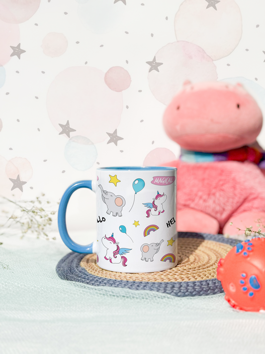Kids Ceramic Mug 350ml | Magical Unicorn Permanent Print | Kids Worthy Mugs
