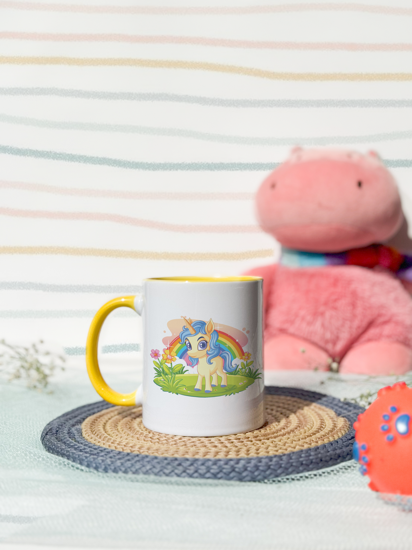 Kids Ceramic Mug 350ml | Unicorns & Rainbows Permanent Print | Kids Worthy Mugs