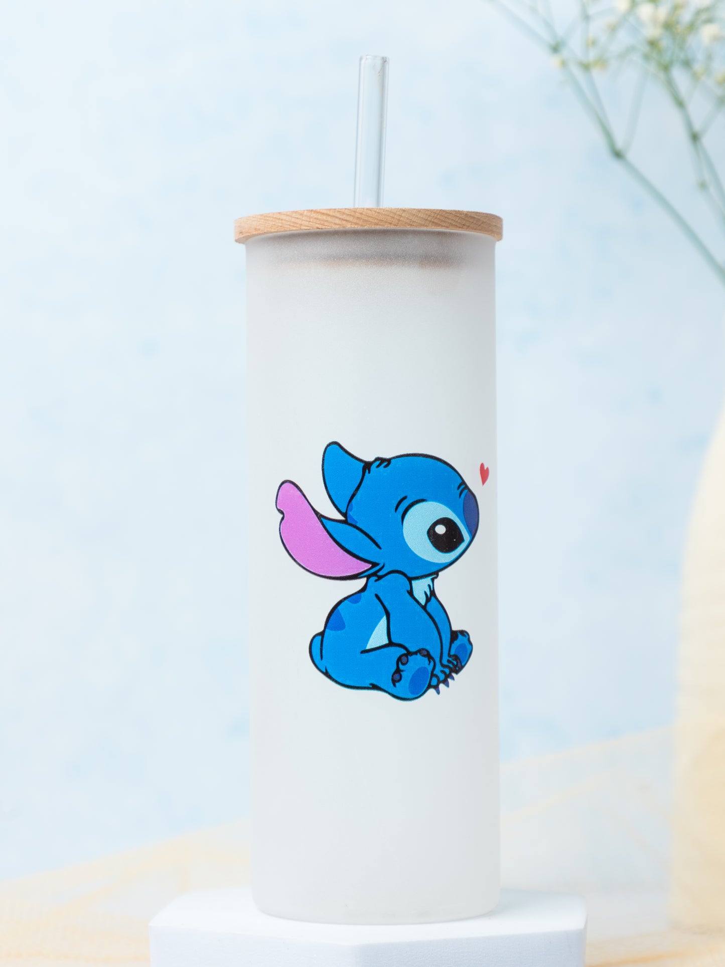 Frosted Grande Sipper 650ml| Stich Print| 20oz Tall Tumbler with lid and straw