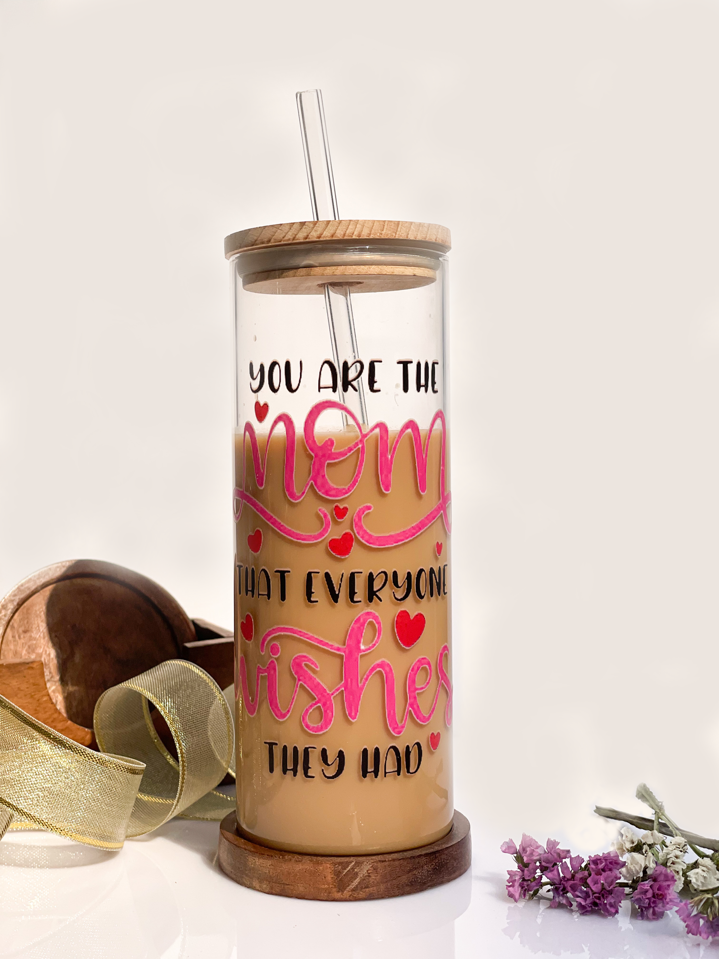 Grande Sipper 650ml| You're the Mom Print| 22 oz Coffee Tumbler with Straw and Lid
