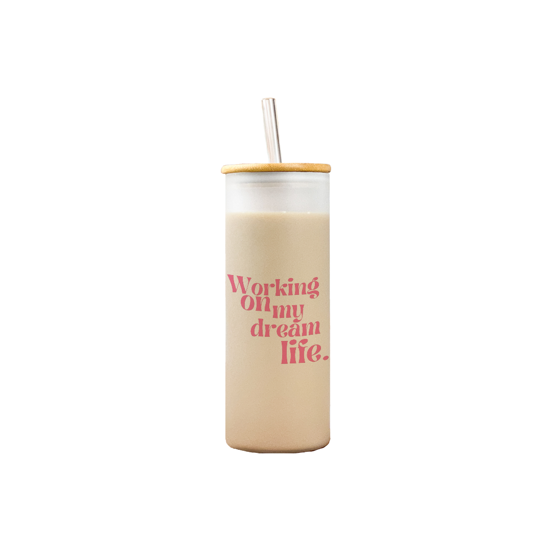Frosted Grande Sipper 650ml| Dream Life Print| 20oz Tall Tumbler with Straw and Lid