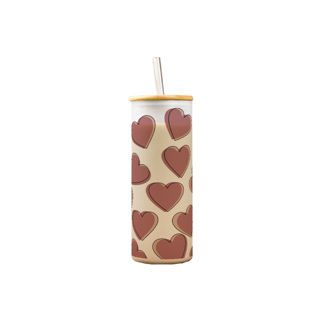 Frosted Grande Sipper 650ml| Big on Love Print| 20oz Tall Tumbler with Straw and Lid