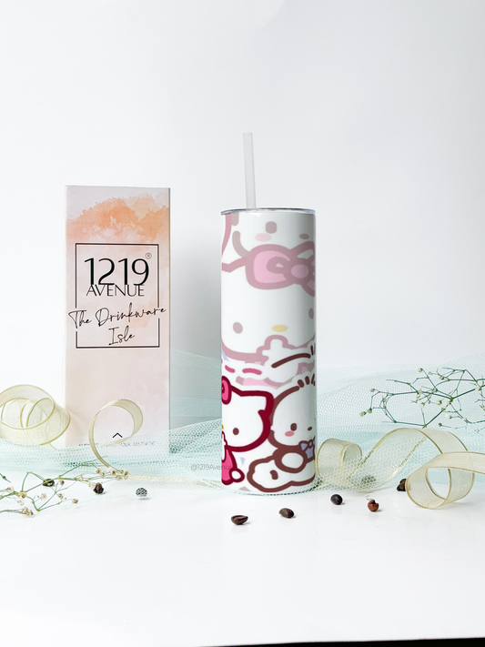 Colossal Tumbler 700ML with Straw| Popping Sanfam All Over Print |Double Walled Insulated Tumbler 7-8 hrs
