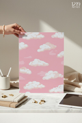 Printed 4K Ultra Gloss Metal Frame A3 Size | Blush Clouds Print | 1.2mm Premium Thickness Wall Frame (12x18 Inches)