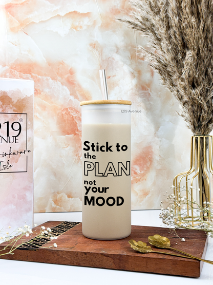 Frosted Grande Sipper 650ml| Stick to the Plan| 20oz Tall Tumbler with Straw and Lid