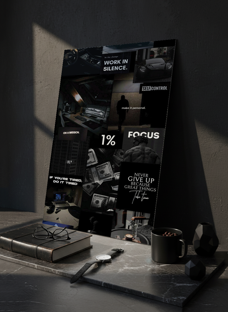 Printed 4K Ultra Gloss Metal Frame A3 Size | 1% Mindset Print | 1.2mm Premium Thickness Wall Frame (12x18 Inches)