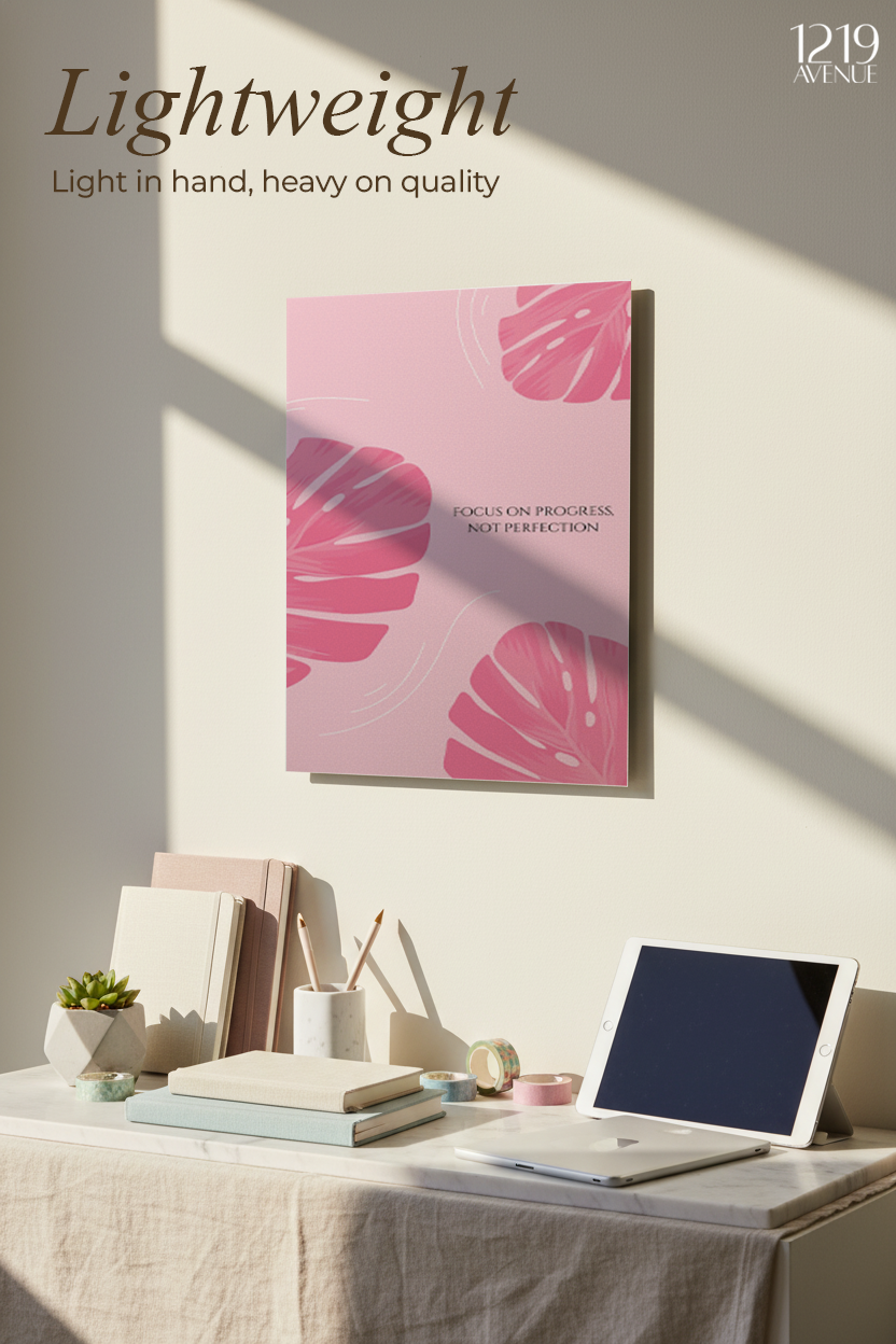 Printed 4K Ultra Gloss Metal Frame A3 Size | Focus On Progress Design | 1.2mm Premium Thickness Wall Frame (12x18 Inches)