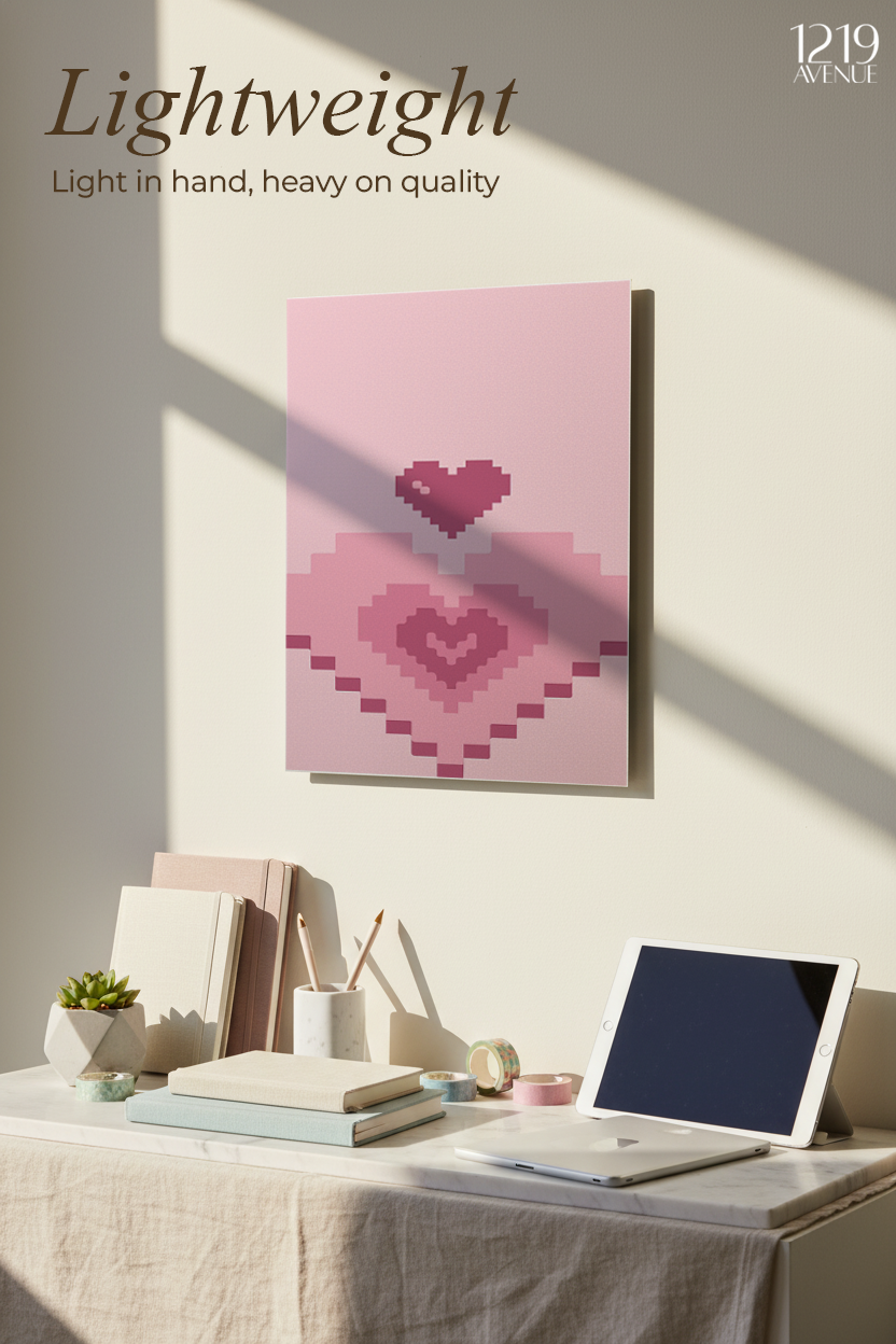Printed 4K Ultra Gloss Metal Frame A3 Size | Heart Design | 1.2mm Premium Thickness Wall Frame (12x18 Inches)