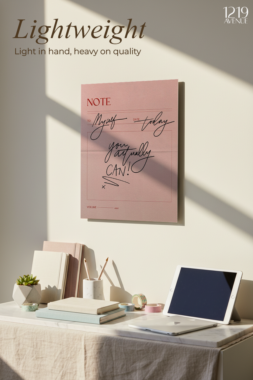 Printed 4K Ultra Gloss Metal Frame A3 Size | Note Design | 1.2mm Premium Thickness Wall Frame (12x18 Inches)