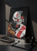 Printed 4K Ultra Gloss Metal Frame A3 Size | Kratos Warrior Spirit Print | 1.2mm Premium Thickness Wall Frame (12x18 Inches)