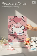 Printed 4K Ultra Gloss Metal Frame A3 Size | Hug Me Pink Print | 1.2mm Premium Thickness Wall Frame (12x18 Inches)