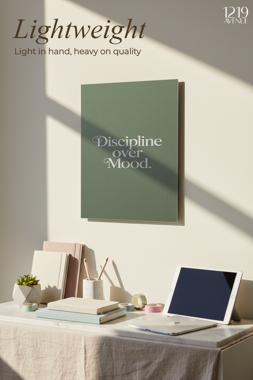 Printed 4K Ultra Gloss Metal Frame A3 Size | Diciplin Mode Design | 1.2mm Premium Thickness Wall Frame (12x18 Inches)