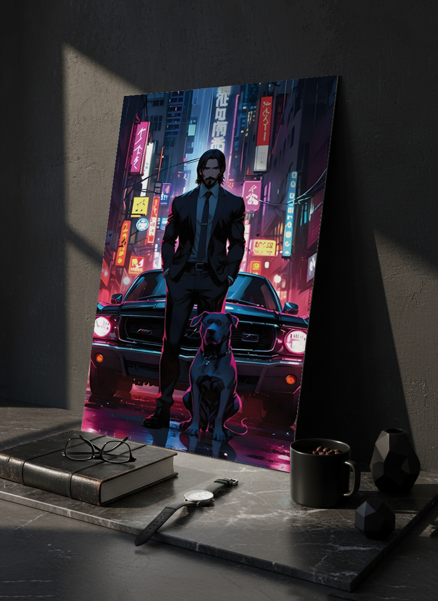 Printed 4K Ultra Gloss Metal Frame A3 Size | Midnight Mafia Vibes Print | 1.2mm Premium Thickness Wall Frame (12x18 Inches)