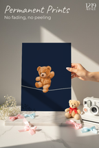 Printed 4K Ultra Gloss Metal Frame A3 Size | Bearly Holding Print | 1.2mm Premium Thickness Wall Frame (12x18 Inches)