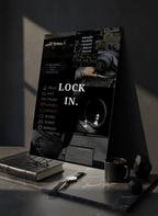 Printed 4K Ultra Gloss Metal Frame A3 Size | Lock In Mentality Print | 1.2mm Premium Thickness Wall Frame (12x18 Inches)