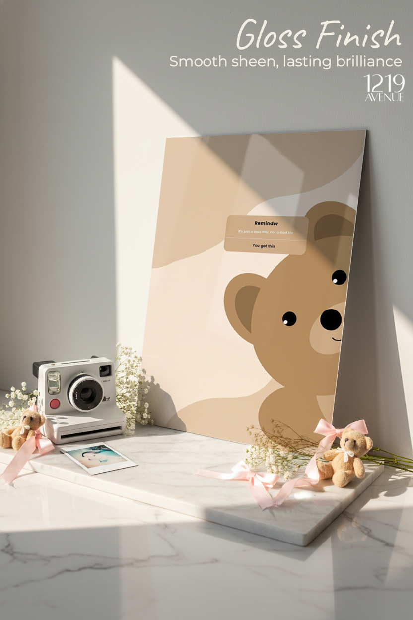 Printed 4K Ultra Gloss Metal Frame A3 Size | Gentle Reminder Print | 1.2mm Premium Thickness Wall Frame (12x18 Inches)