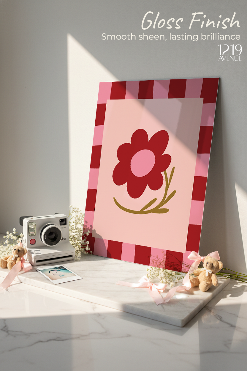 Printed 4K Ultra Gloss Metal Frame A3 Size | Flower Frame Print | 1.2mm Premium Thickness Wall Frame (12x18 Inches)