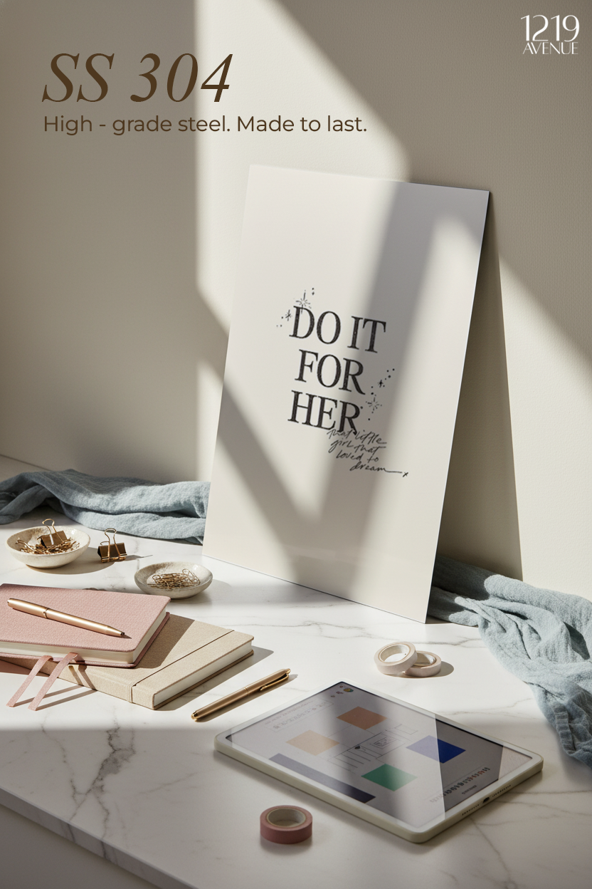 Printed 4K Ultra Gloss Metal Frame A3 Size | For Her Print | 1.2mm Premium Thickness Wall Frame (12x18 Inches)