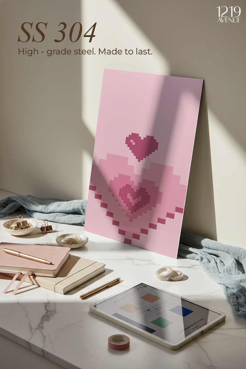 Printed 4K Ultra Gloss Metal Frame A3 Size | Digital Love Print | 1.2mm Premium Thickness Wall Frame (12x18 Inches)