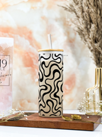 Frosted Grande Sipper 650ml| Aesthetic Swirls Print| 20oz Tall Tumbler with Straw and Lid