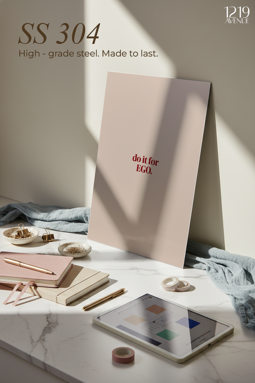 Printed 4K Ultra Gloss Metal Frame A3 Size | Ego Wins Print | 1.2mm Premium Thickness Wall Frame (12x18 Inches)